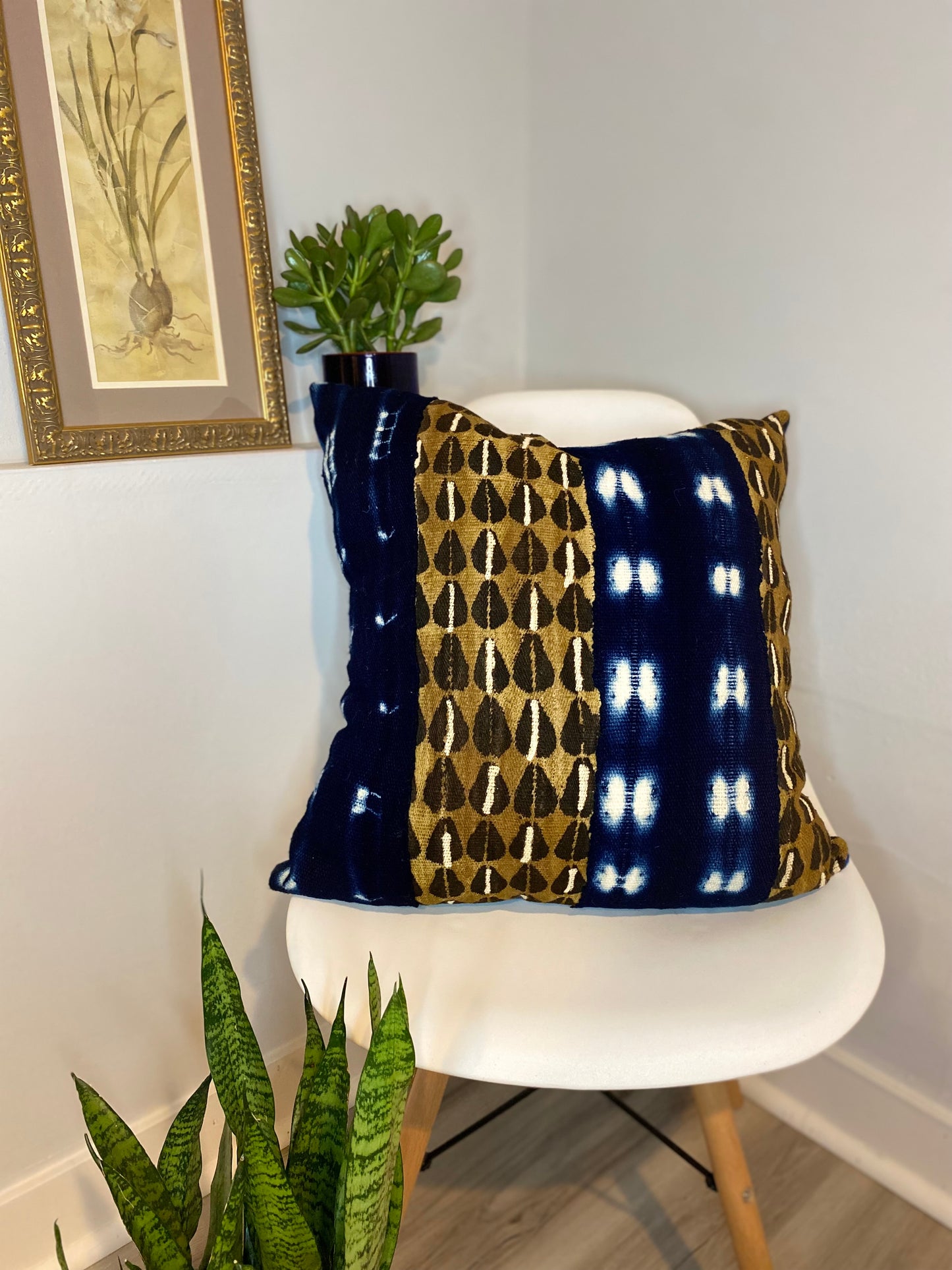 Blue & Brown Mudcloth Pillows